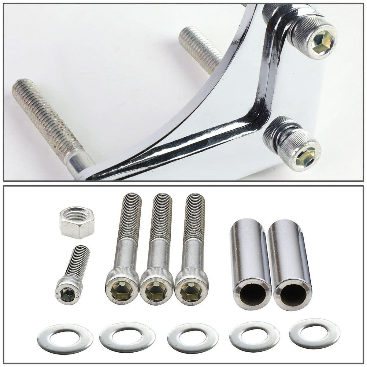 1955-1968 Chevrolet SBC Low Mount Alternator Bracket Set - Chrome