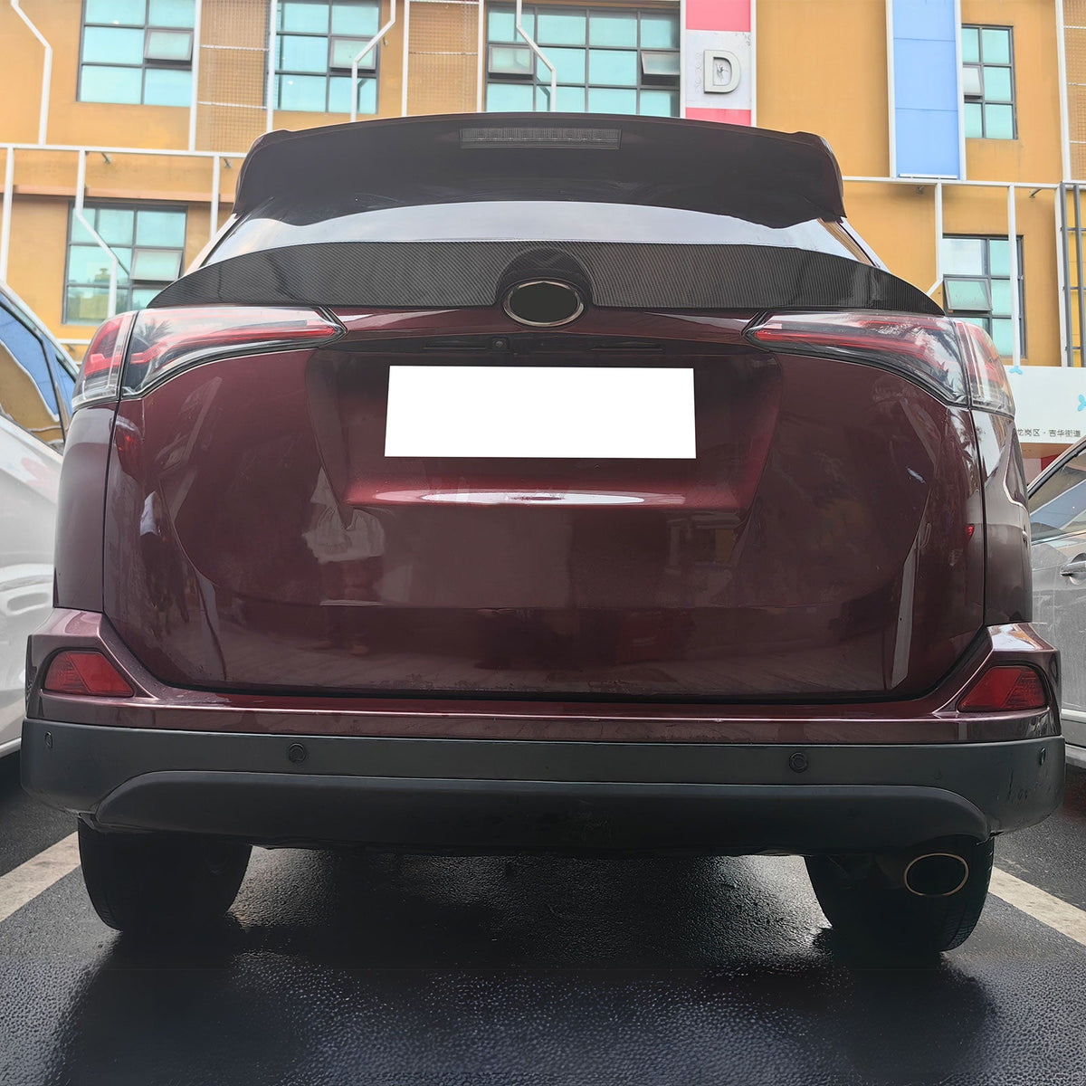 2016-2018 Toyota Rav4 IKON Rear Spoiler Lip Carbon Fiber Print ABS