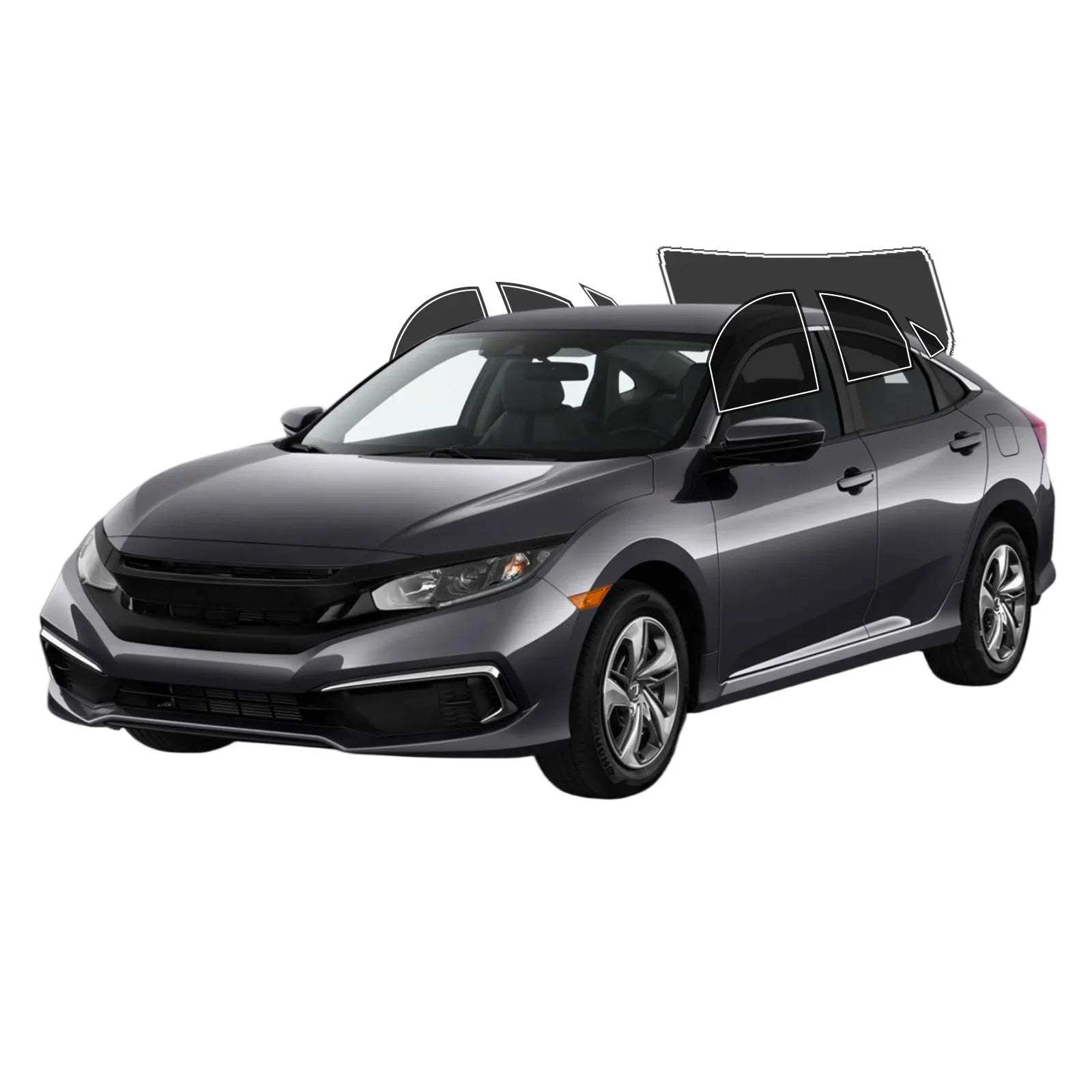 Precut Window Tint Kit for Honda Civic Sedan (2016–2021) | UV Block & Privacy Film