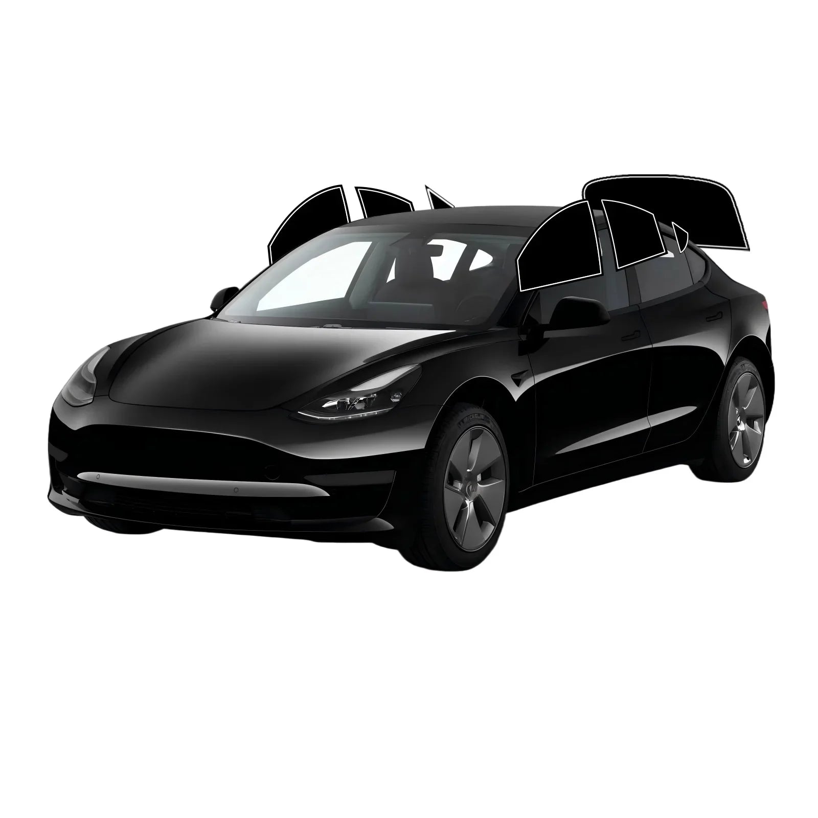 Precut Window Tint Kit for Tesla Model 3 (2017–2023) | UV-IR Block & Privacy Film