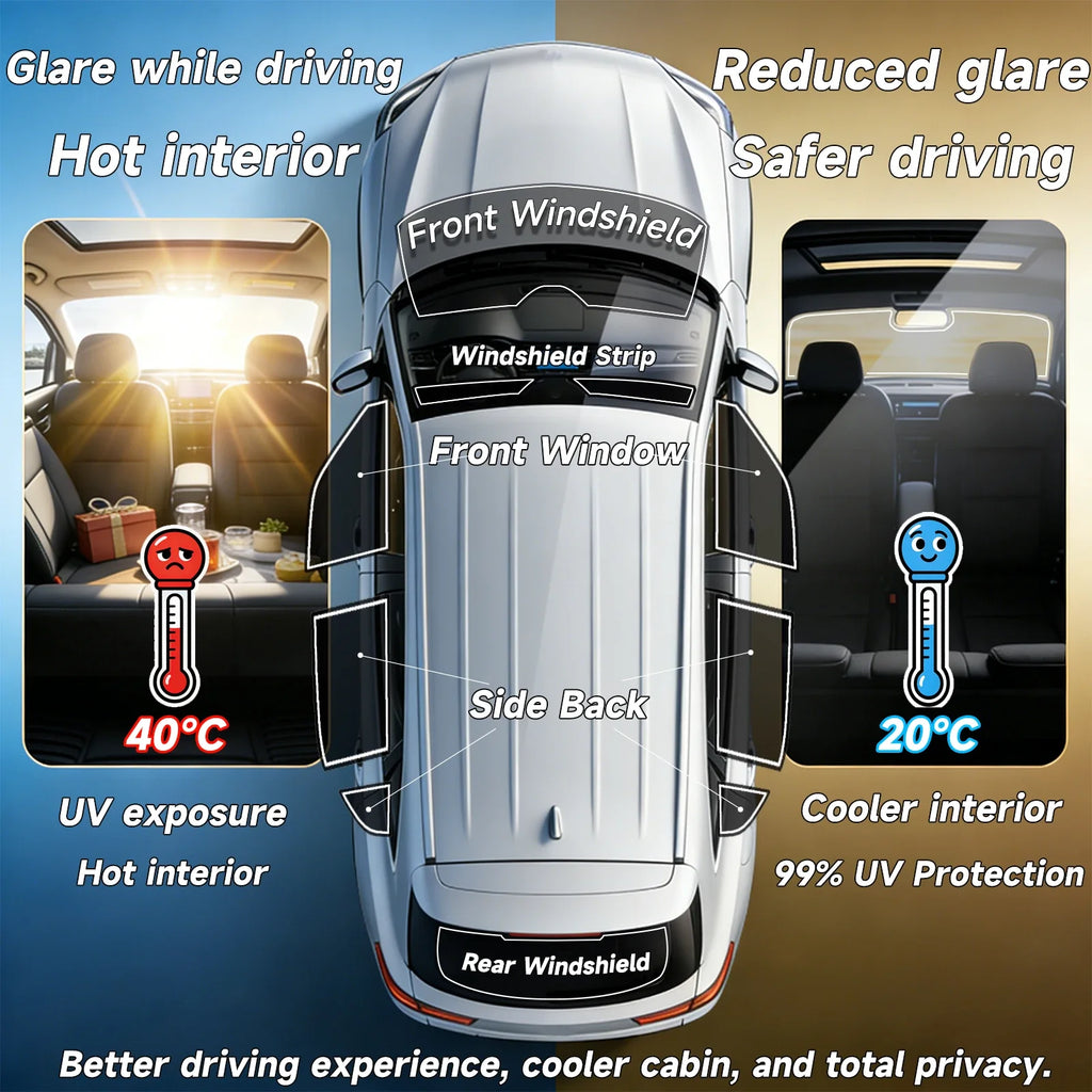 Precut Window Tint Kit for Toyota Corolla (2009–2013) | UV-IR Block & Privacy Film