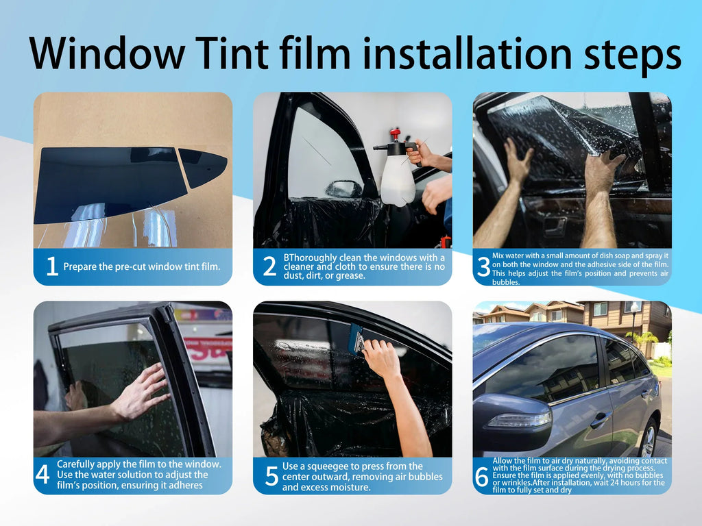 Precut Window Tint Kit for Toyota Tacoma Double Cab (2016–2023) | UV Block & Privacy Film