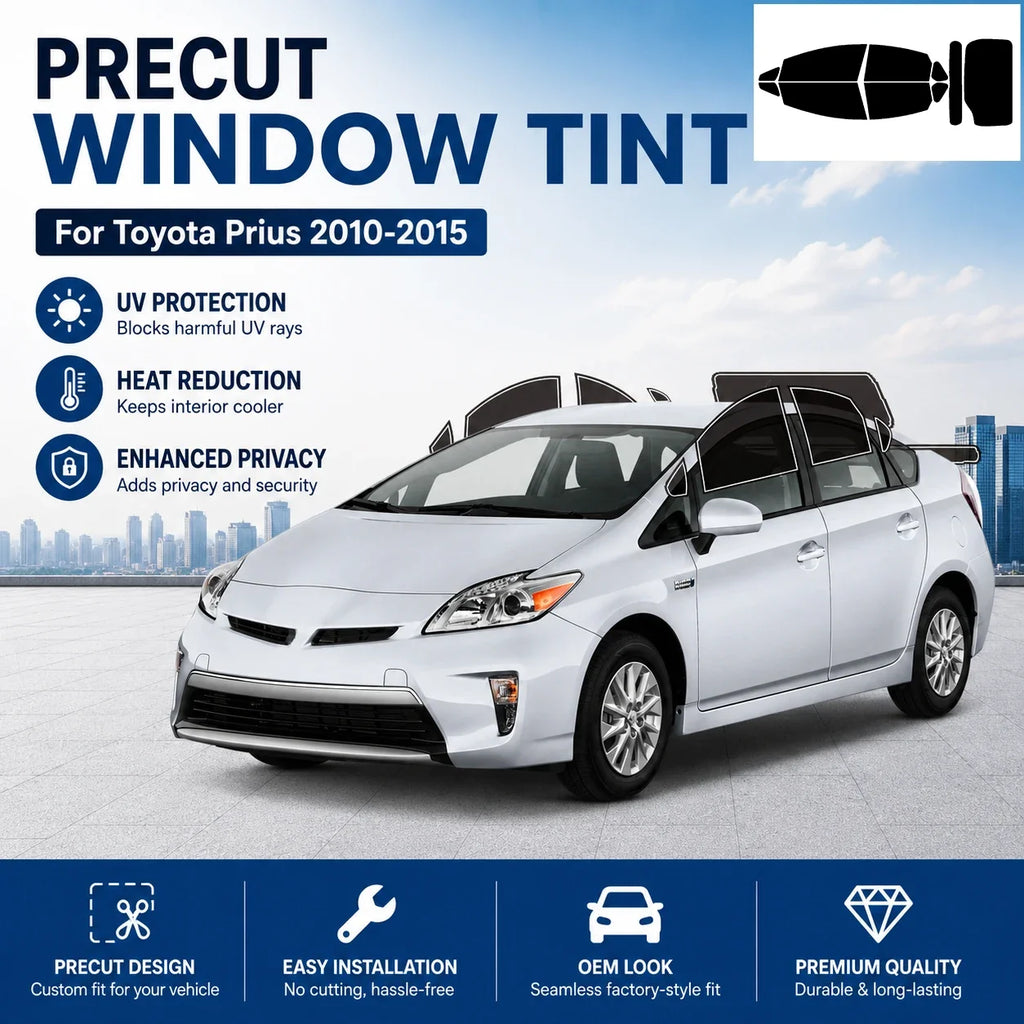 Precut Window Tint Kit for Toyota Prius (2010–2015) | UV-IR Block & Privacy Film