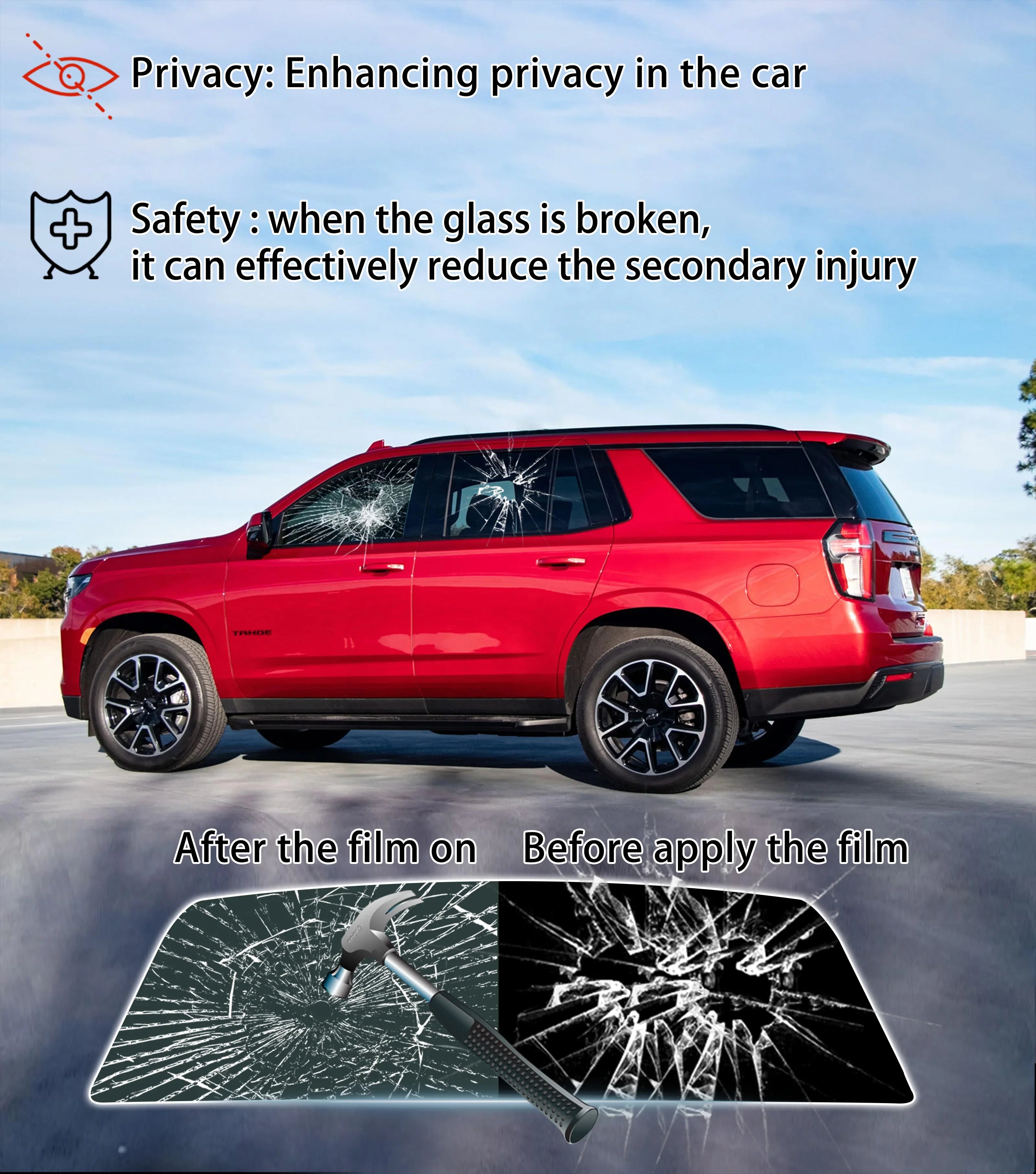 Precut Window Tint Kit for Dodge Durango (1998–2025) | UV Block & Privacy Film
