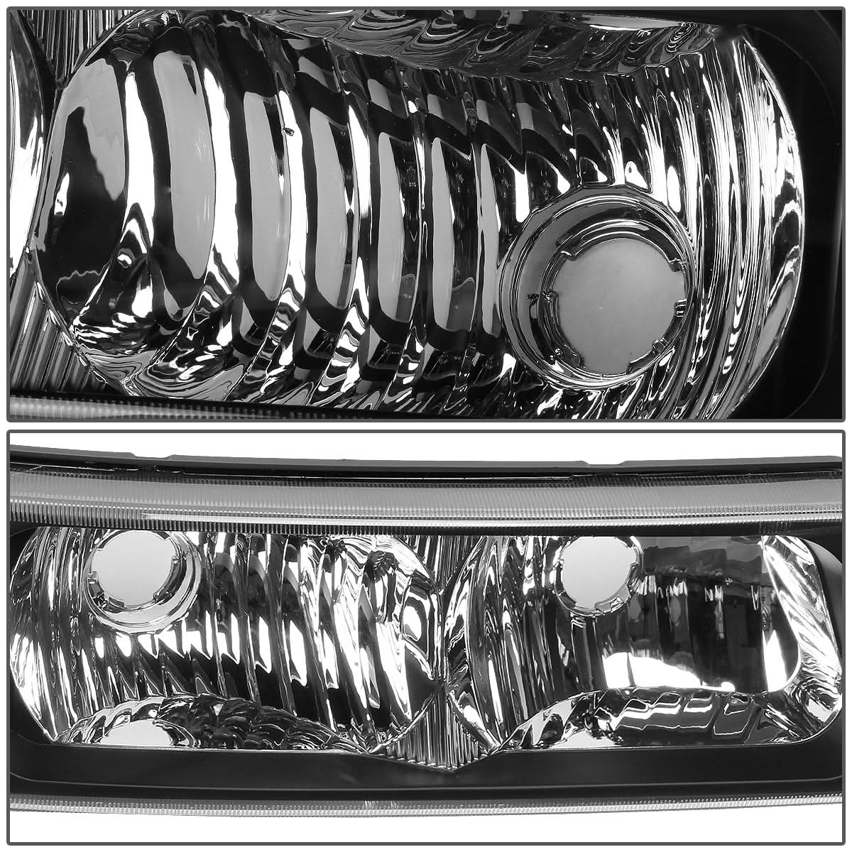 03-07 Chevrolet Avalanche Silverado Bumper Lights Black Amber