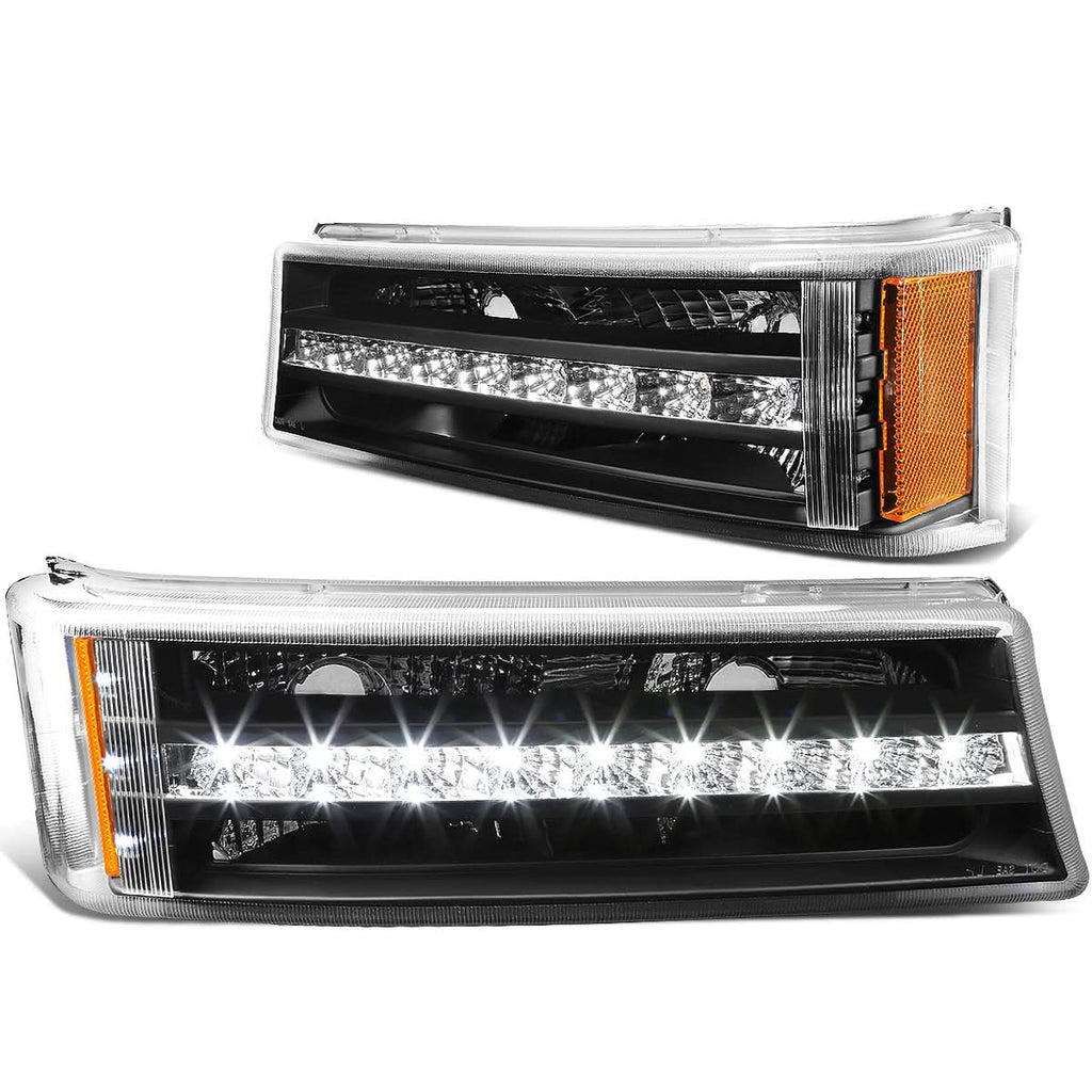03-06 Chevrolet Silverado Avalanche LED DRL Bumper Lights Black