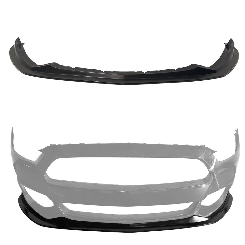 2015-2017 Ford Mustang MDA Style Unpainted Black Front Bumper Lip PU