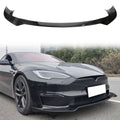 2021-2025 Tesla Model S Track Pack Style Front Bumper Lip Gloss Black