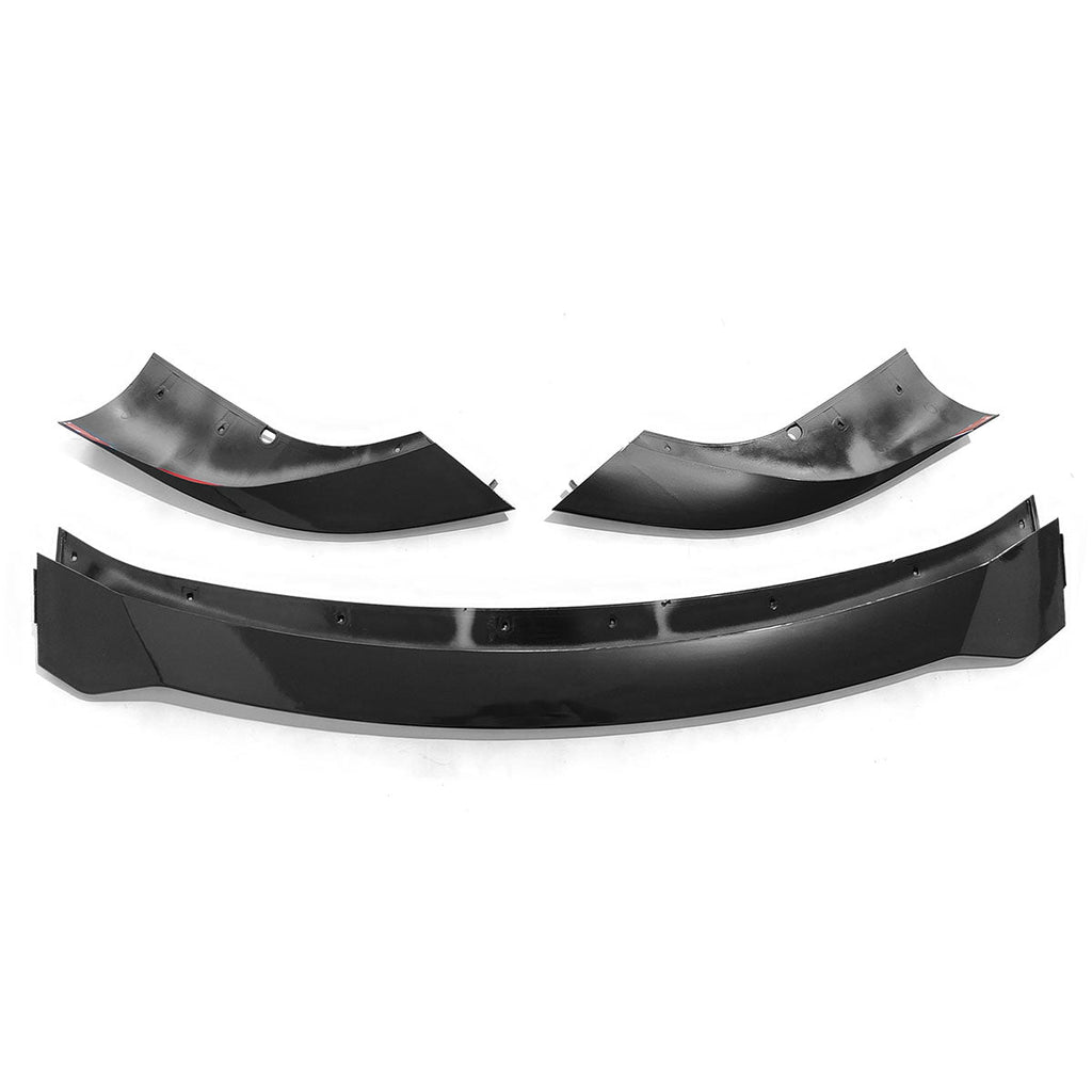 2021-2025 Tesla Model S Track Pack Style Front Bumper Lip Gloss Black