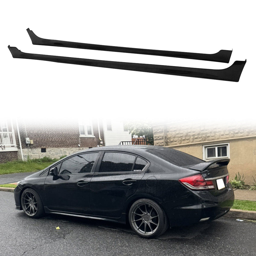 2012-2015 Honda Civic Sedan Mugen RR Style Side Skirts Panels ABS