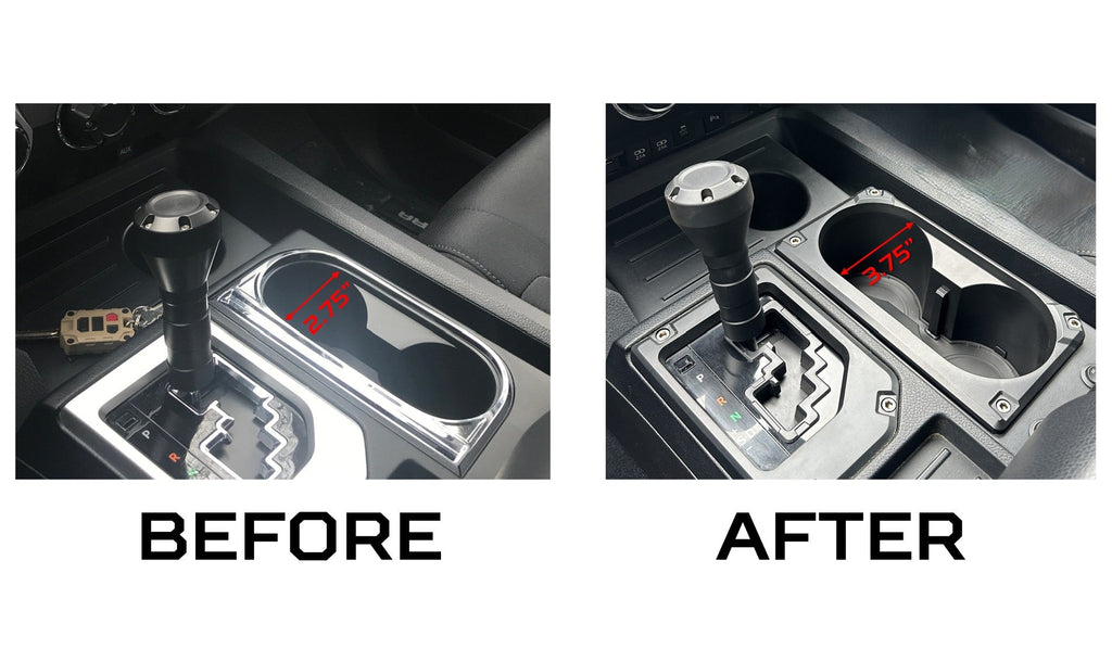 V2 Oversize Cup Holder + Shifter/Shift Gate Trim Rings (2014-2021 Tundra) - LUNAR ROCK