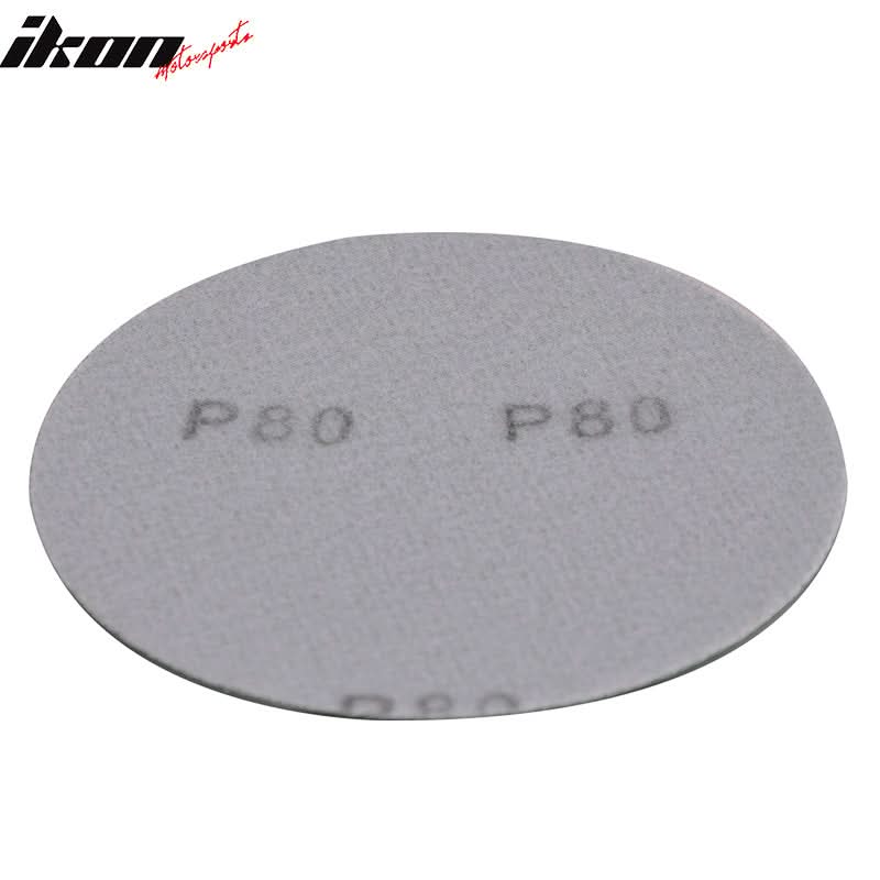 50PC 5" Wet Dry No Hole Sand Paper Disc 80 Grit Repair Sandpaper