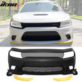 Fits 15-23 Charger Color SRT8 PP Front Bumper + Fog Cover + Foglight