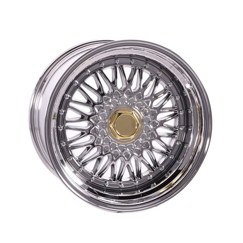 (2) 17X10 +25 5X100 / 5X114.3 Step Lip Deep Dish Mesh Wheels Rims