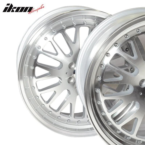 (2) 18X8.5 +35 5X100 Step Lip Mesh Wheels Rims Replacement Car Wheel