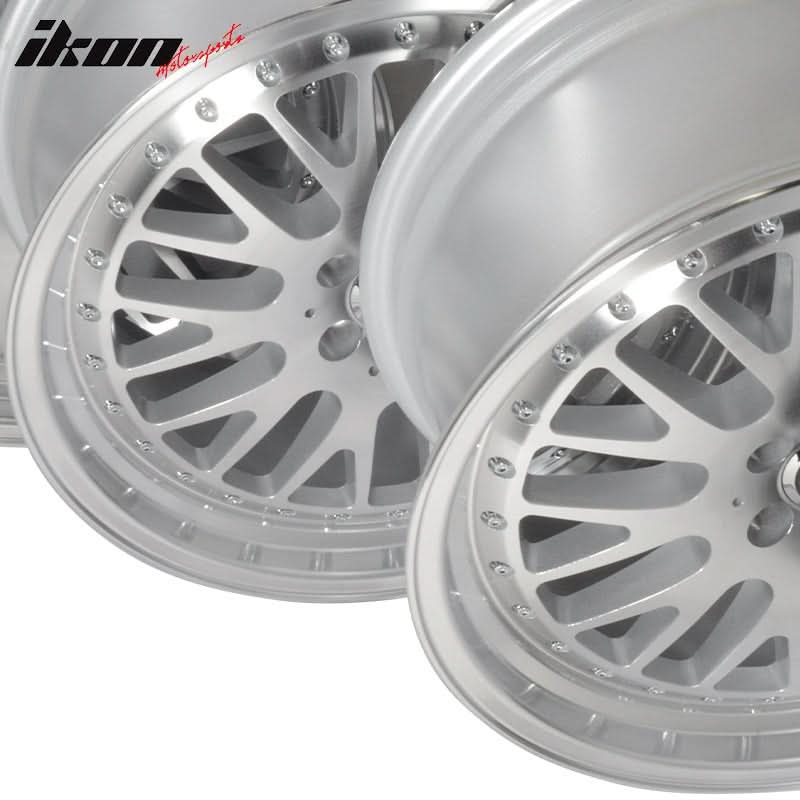 (2) 18X8.5 +35 5X100 Step Lip Mesh Wheels Rims Replacement Car Wheel