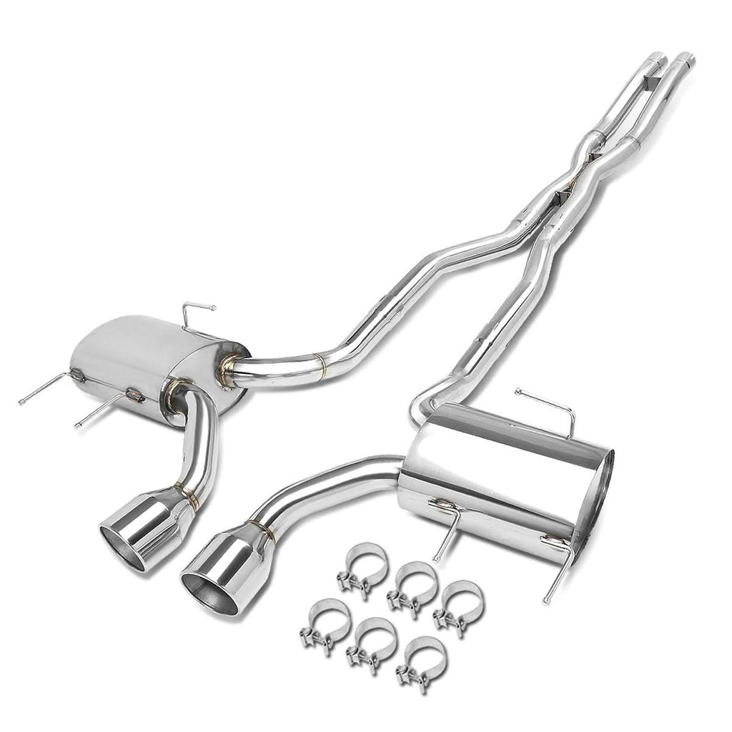 2009-2011 Cadillac CTS-V Dual Rolled Tip Catback Exhaust - Stainless Steel