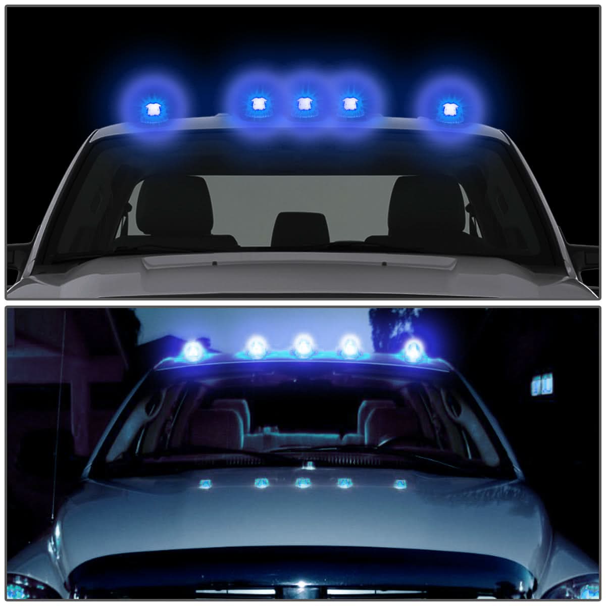 94-98 Dodge Ram 2500/3500 Cab Light - Smoke Housing Blue LED