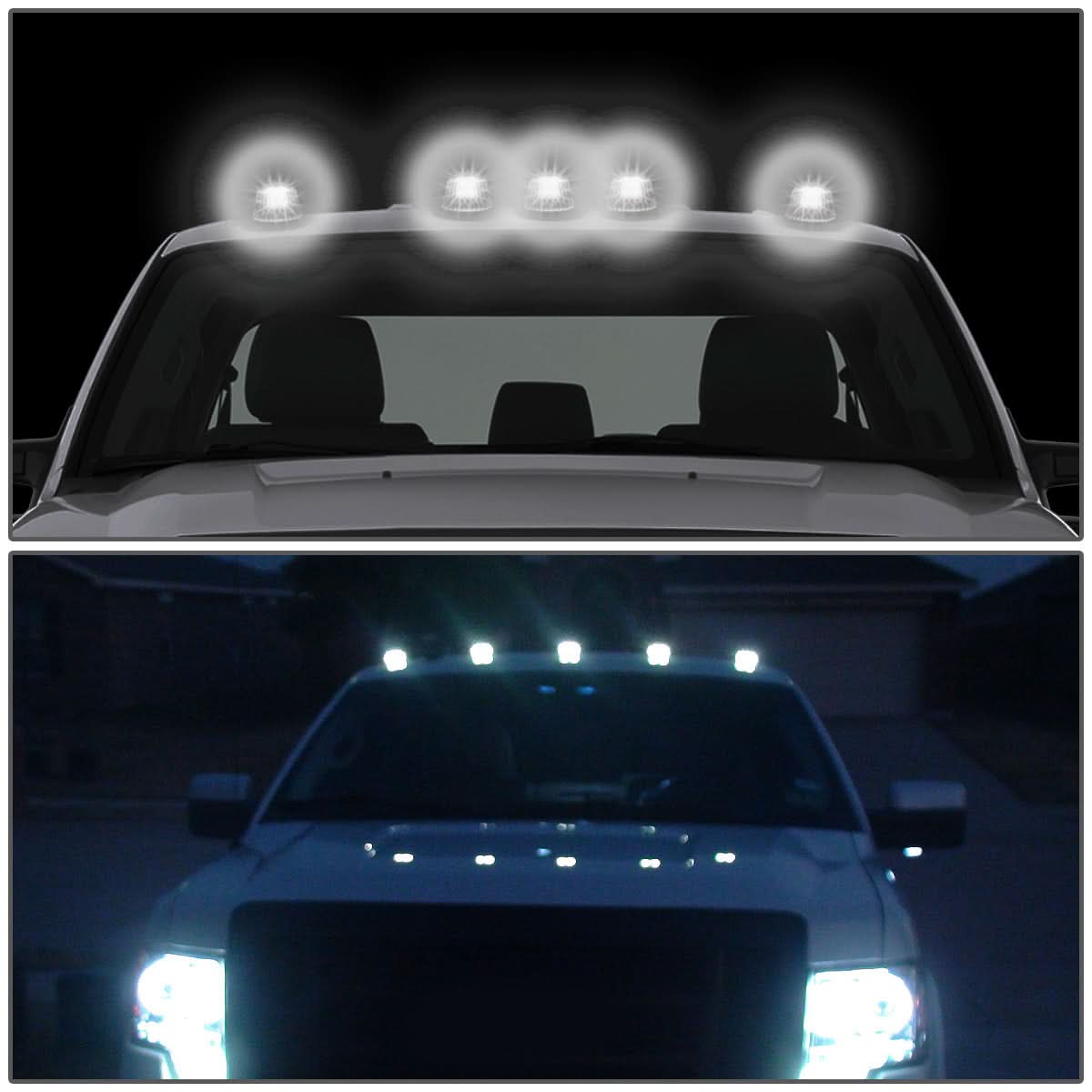 99-15 Ford Super Duty Black Housing White LED Cab Light