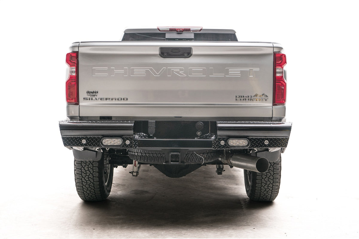 Black Steel Rear Bumper • Chevrolet Silverado 2500HD–3500HD
