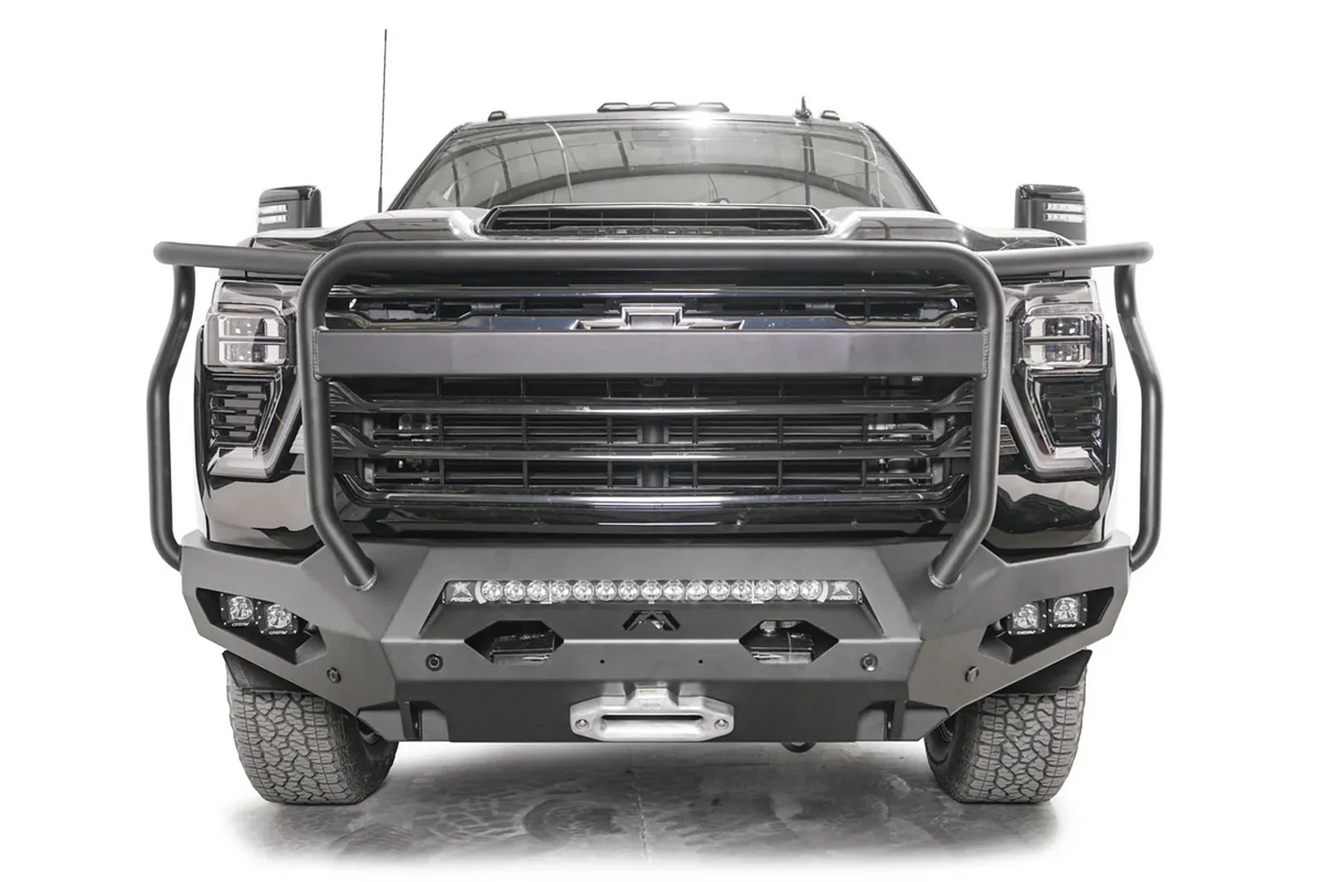 Fab Fours CH24-X6150-1 Full Guard installed on Chevrolet Silverado HD; accessories shown sold separately