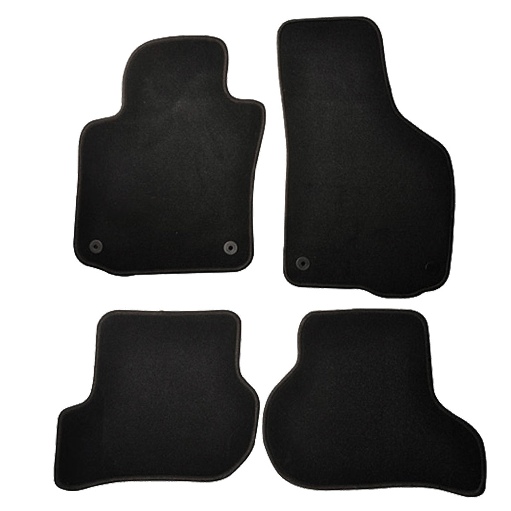 Car Floor Mat for 2006-2009 Volkswagen Golf Rabbit GTI Black 4PC Nylon