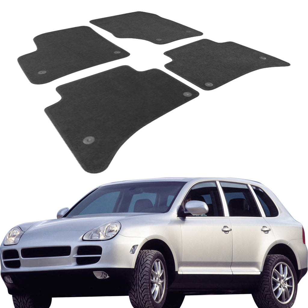 Car Floor Mat for 2003-2010 Porsche Cayenne Black Carpet 4PC Nylon