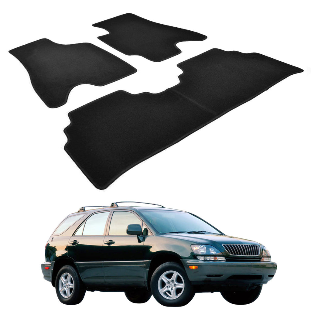 Car Floor Mat for 1999-2003 Lexus RX300 RX330 Black Carpet 3PC Nylon