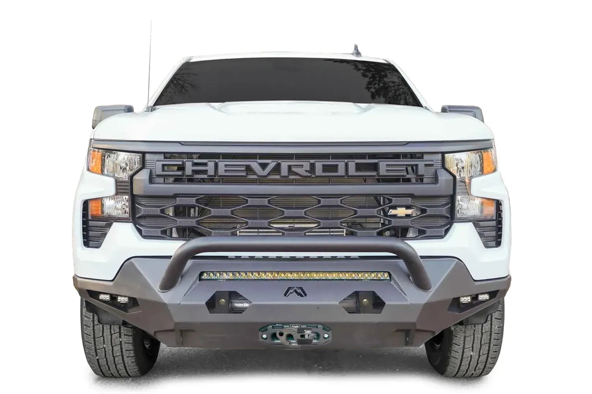 Fab Fours CS22-X5662-1 Matrix Pre-Runner Guard on Chevrolet Silverado 1500; winch and lights sold separately