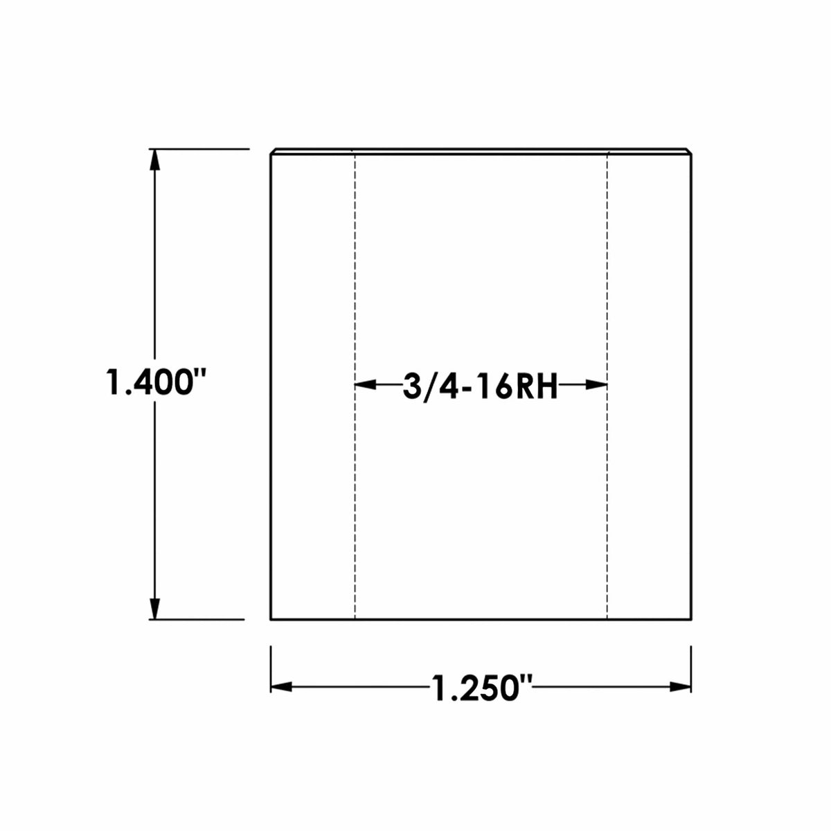 3/4"-16 x 1.25" Square Bung