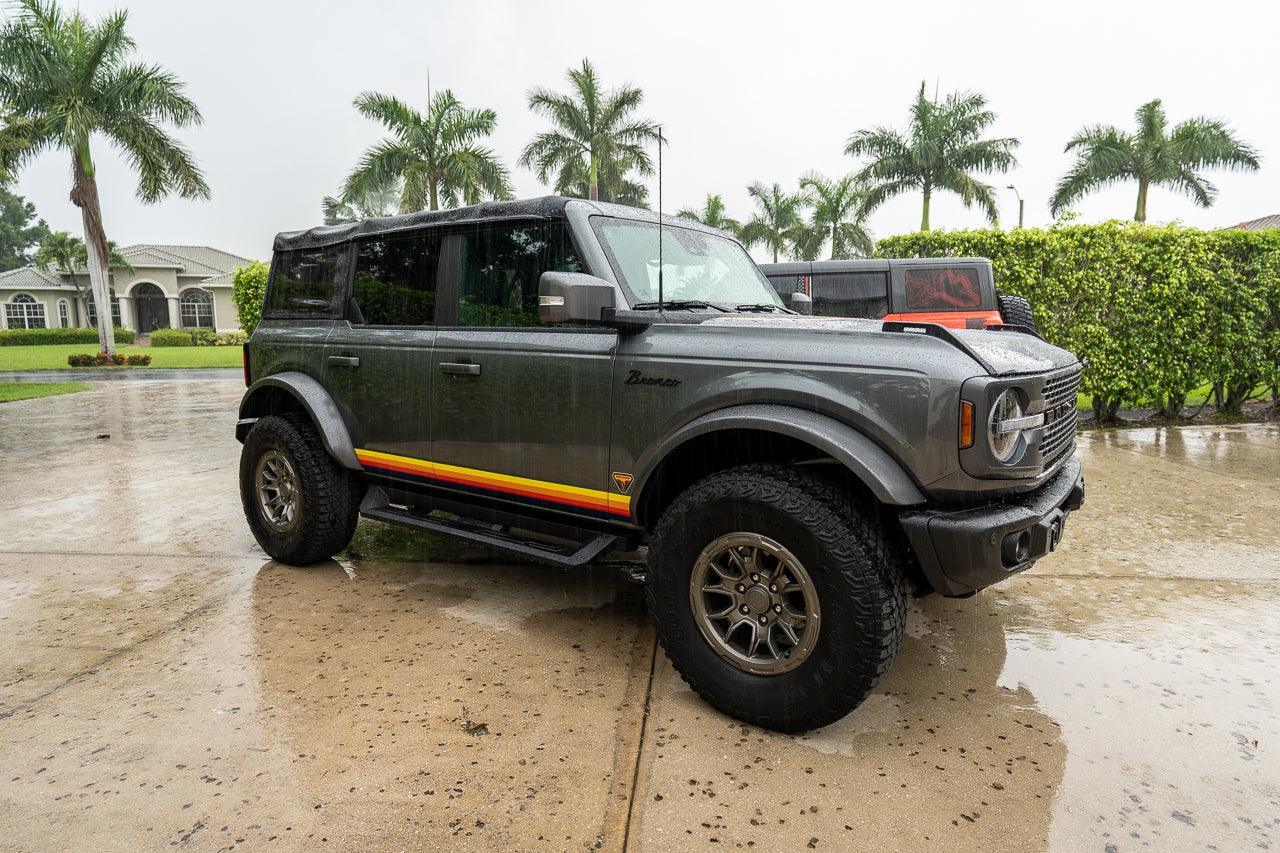 Badlands 5 Bar Retro Stripe Package (Hood, Lower Door Protection, Door Sills) - 2021+ Bronco