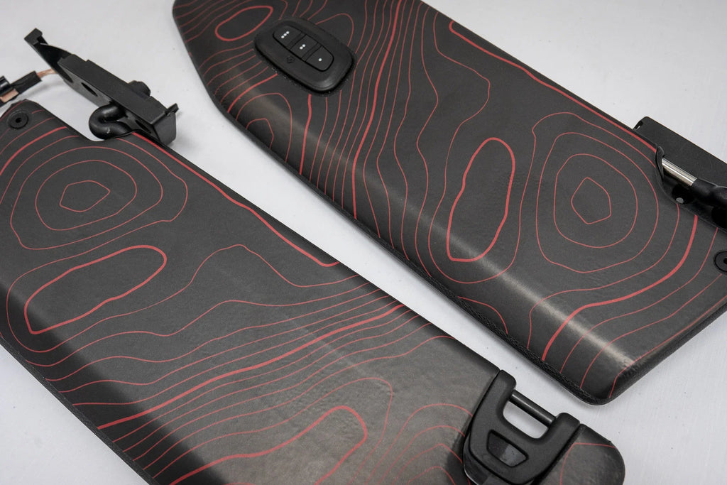 Topographic Map Sun Visor Overlays - 2018+ Wrangler JL / Gladiator JT