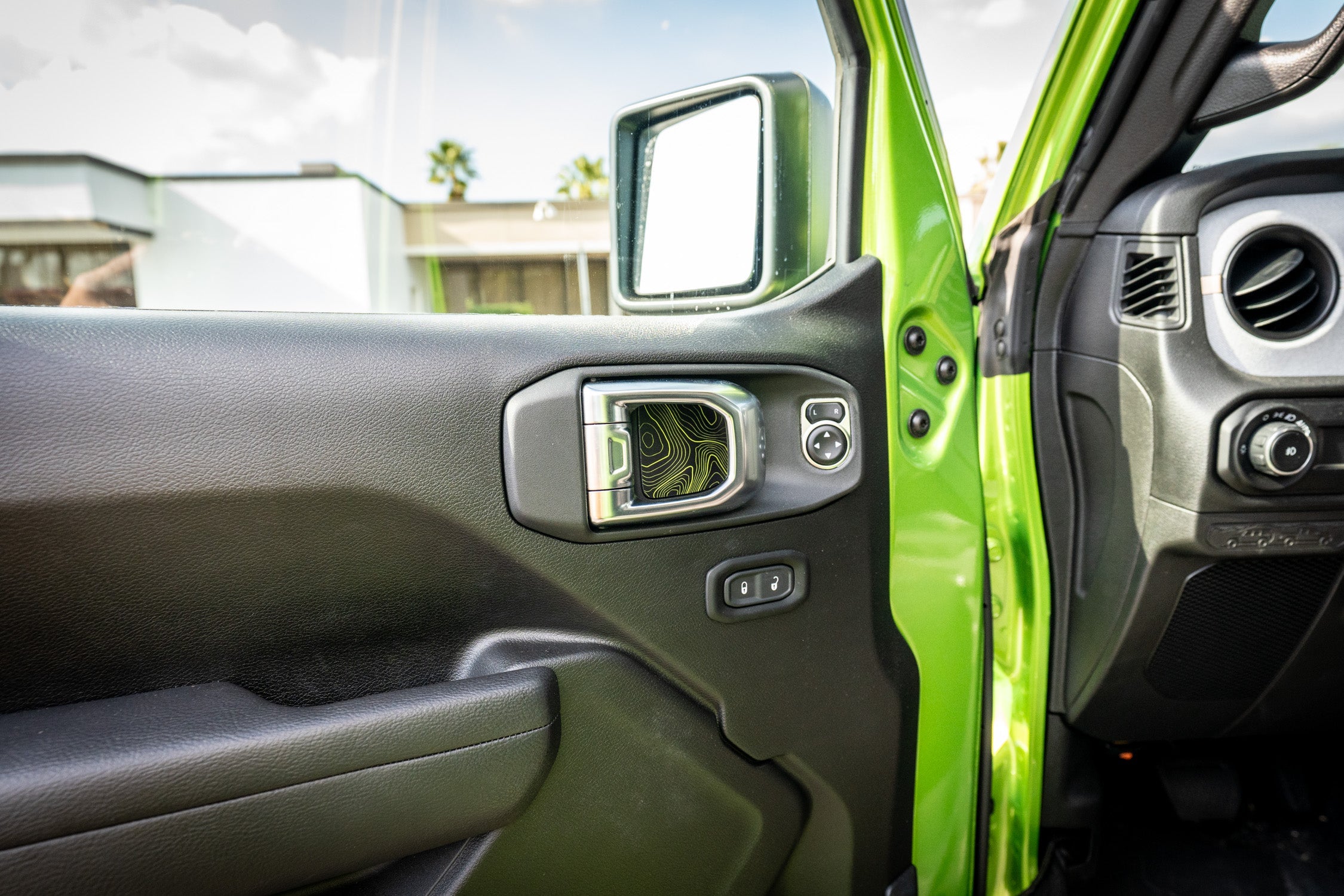 Topographic Map Interior Door Cup Overlays - 2018+ Wrangler JL / Gladiator JT