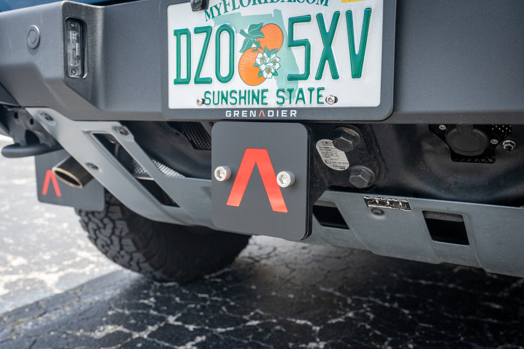 Rear Hitch Cover with Red Lambda - 2024+ Grenadier / Quartermaster
