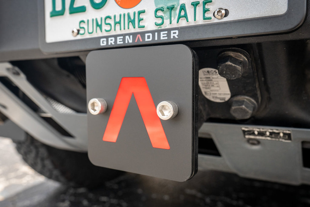 Rear Hitch Cover with Red Lambda - 2024+ Grenadier / Quartermaster