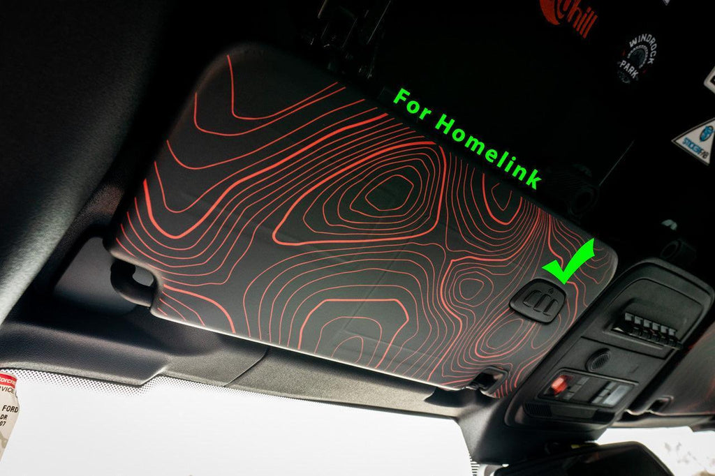 Topo Interior Sun Visor Overlays (Printed Series) - 2021+ Bronco (with Homelink)