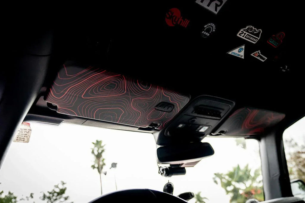 Topographic Map Sun Visor Overlays - 2018+ Wrangler JL / Gladiator JT