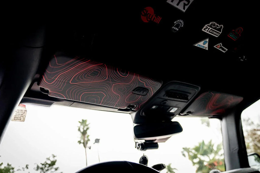 Topo Interior Sun Visor Overlays (Printed Series) - 2021+ Bronco (NO Homelink)