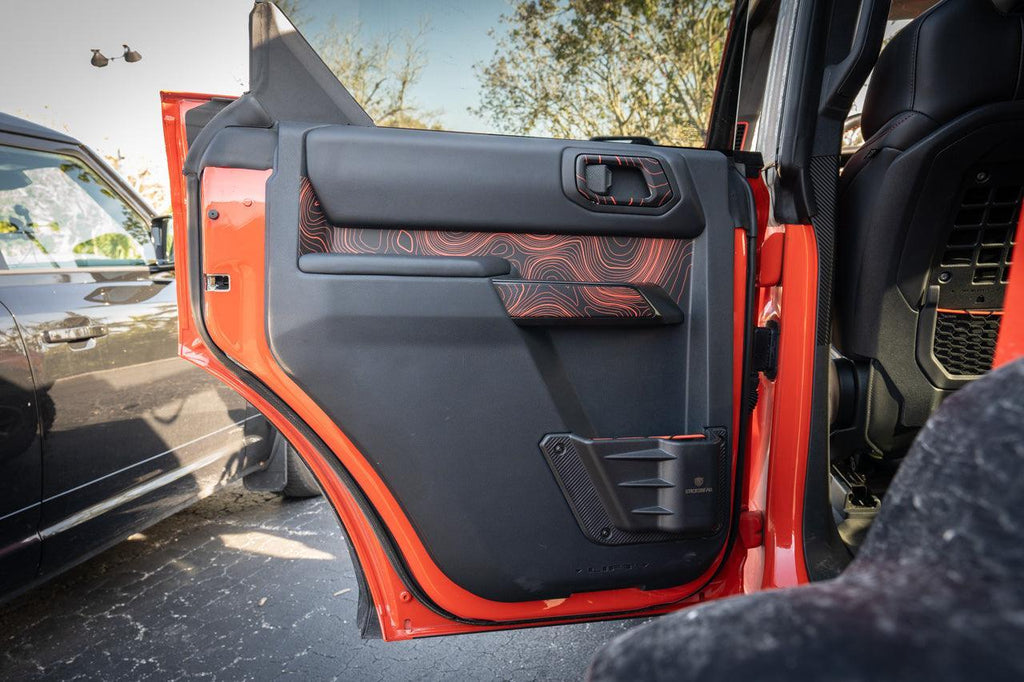 Topo Interior Rear Door Grab Handle Overlay Kit (Printed Series) - 2021+ Bronco 4 Door