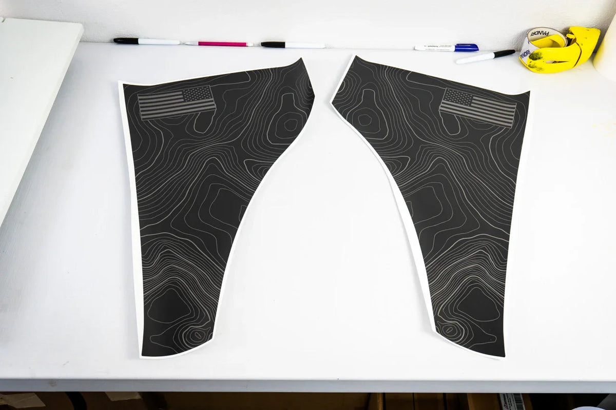 Topo American Flag Fender Overlays - 2021+ Bronco