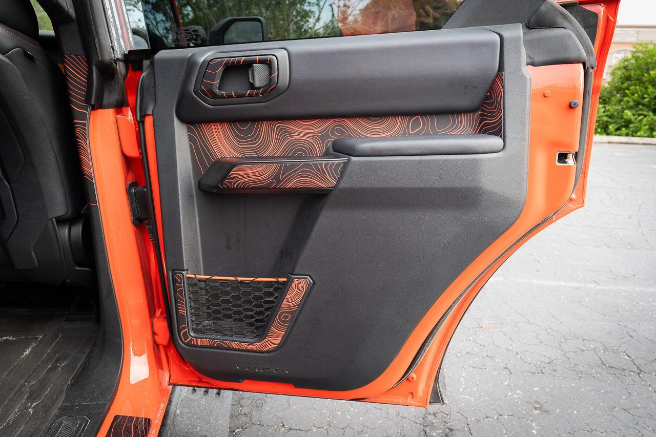 Topo Rear Door Net Trim Overlay Kit (Printed Series) - 2021+ Bronco