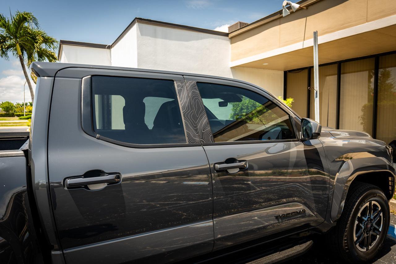 Topographic B Pillar Overlays - 2024+ Tacoma Double Cab / 2025+ 4Runner