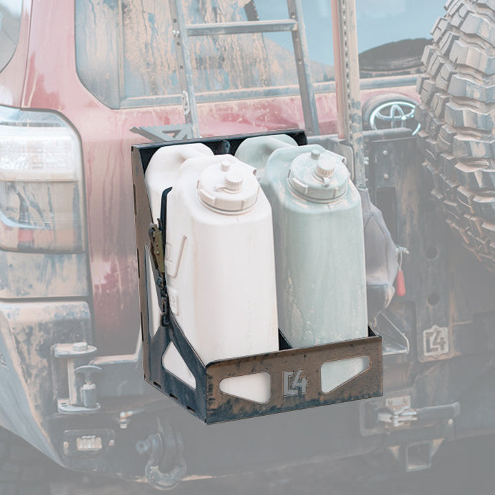 Dual Jerry Can Carrier / Raw (manufacturer reference photo)