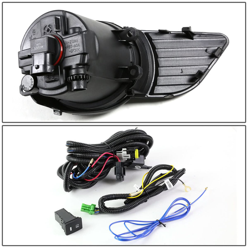 2011-2017 Toyota Sienna Fog Lights with Switch & Bezel - Smoke