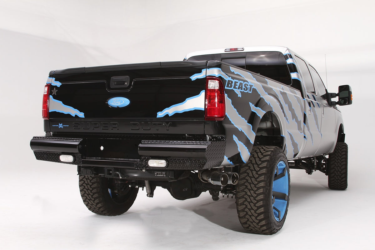 Black Steel Rear Bumper • Ford Super Duty