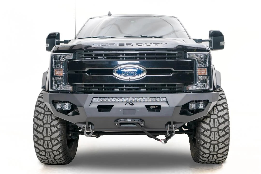 Fab Fours FS17-X4161-1 2017-2022 OE Wheel Well Matrix / No Guard / Powder Coat front bumper; optional accessories shown