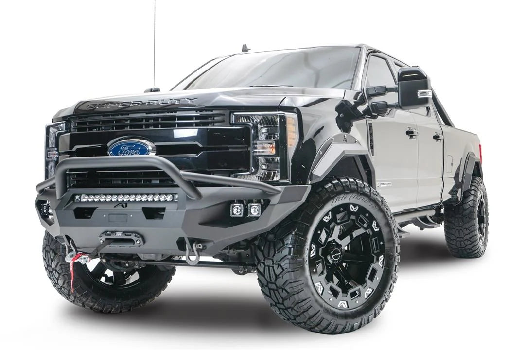 Fab Fours FS17-X4162-1 2017-2022 OE Wheel Well Matrix / Pre-Runner Guard / Powder Coat front bumper; optional accessories shown