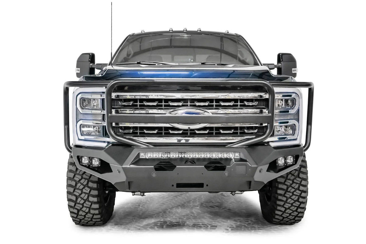 Fab Fours FS23-X5950-1 2023-2026 Matrix / Full Guard / Powder Coat bumper; optional installed accessories shown