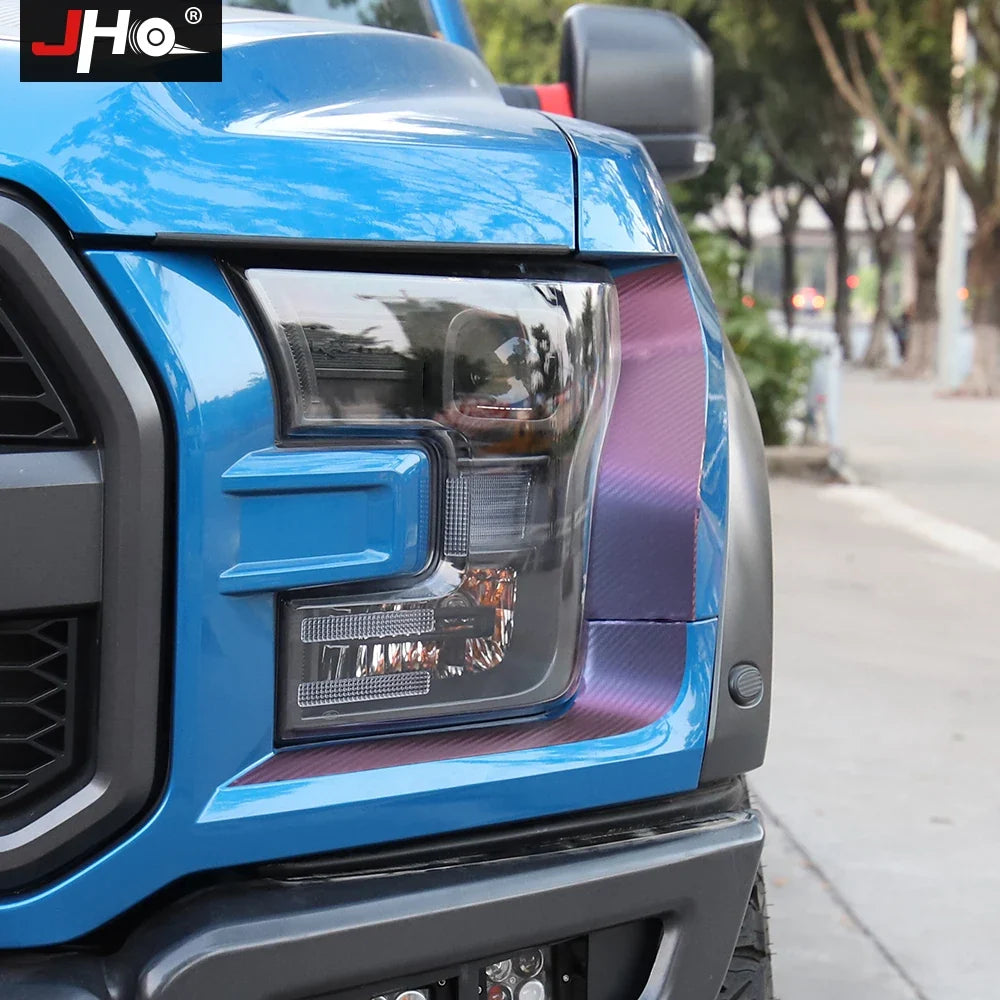 JHO Gradient Carbon Grain Headlight & Tail Lamp Decal for Pickup Trucks | Vinyl Trim