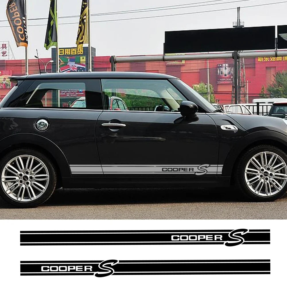 Side Stripe Decals for Mini Cooper (R50, R52, R53, R56, R57, R58, R59, R61) | 2-Piece Vinyl Kit